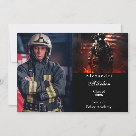 Photo Firefighter Class of 2026 Graduation Aankondiging (Voorkant)