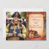 Photo Firefighter Graduation Party Aankondiging (Voorkant)