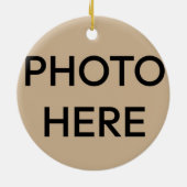 Photo First Christmas As Mr & Mrs Newlyweds Round Keramisch Ornament (Achterkant)