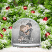 Photo First Christmas Married White Script Sneeuwbol (Kerstmis)