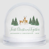 Photo First Christmas Together Deer Stag & Doe  Sneeuwbol (Voorkant)