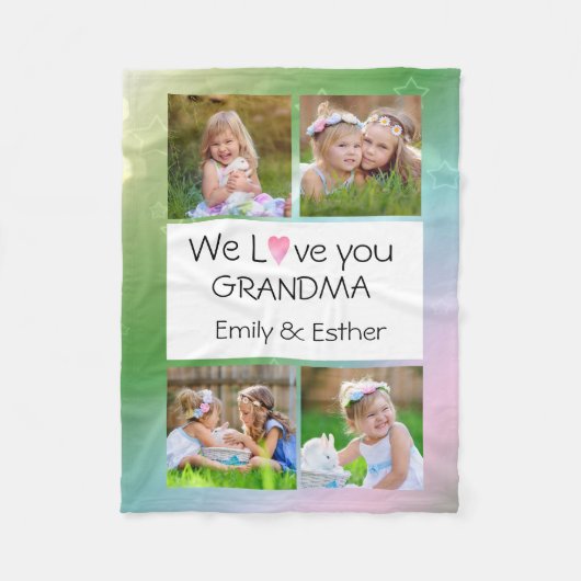 Photo Fleece Blanket for Grandma Deken (Voorkant)
