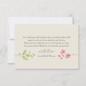 Photo Floral Ivory Wedding Bedankkaart (Achterkant)