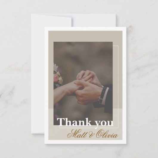 Photo Frame Wedding Thank You Card Bedankkaart (Voorkant)