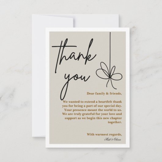 Photo Frame Wedding Thank You Card Bedankkaart (Achterkant)