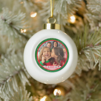 Photo Fun Stomping Reindeers Keramische Bal Ornament