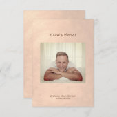 Photo Funeral Invitation Faux Metallic Effect Kaart (Voorkant / Achterkant)