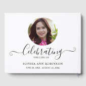 Photo Funeral Memorial Modern Keepsake Gastenboek (Achterkant)