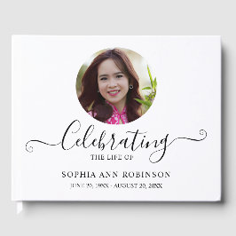 Photo Funeral Memorial Modern Keepsake Gastenboek