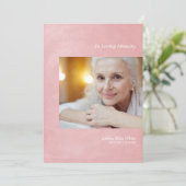 Photo Funeral Remember Pink Faux Metallic Effect (Staand voorkant)