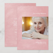Photo Funeral Remember Pink Faux Metallic Effect (Voorkant / Achterkant)