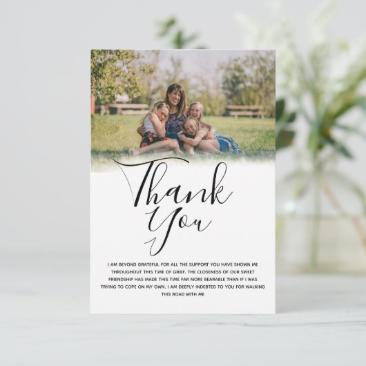 Photo Funeral Thank You Card Bedankkaart (Staand voorkant)