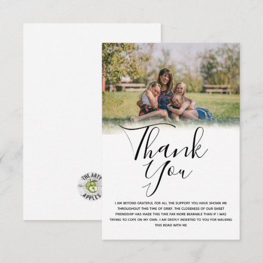 Photo Funeral Thank You Card Bedankkaart (Voorkant / Achterkant)