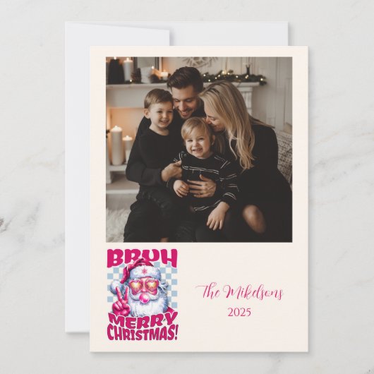 Photo Funny Bruh Merry Christmas Feestdagenkaart (Voorkant)