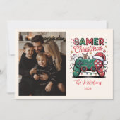 Photo Funny Gamer Christmas Feestdagenkaart (Voorkant)
