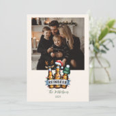 Photo Funny Reinbeer Christmas Feestdagenkaart (Staand voorkant)