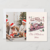 Photo Funny Santa Train Wreck Christmas Feestdagenkaart (Voorkant)