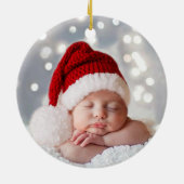 PHOTO Gnomen My First Kerstmis Waterverf Holiday Keramisch Ornament (Achterkant)