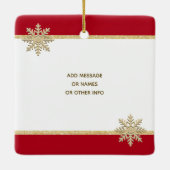 PHOTO Gold Red Snow Keepomwille Kerstfeestdag Keramisch Ornament (Achterkant)