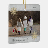 PHOTO Gold Silver Snow Keepomwille Kerstfeestdag Keramisch Ornament (Rechts)