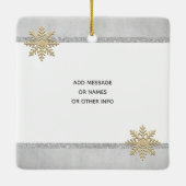 PHOTO Gold Silver Snow Keepomwille Kerstfeestdag Keramisch Ornament (Achterkant)