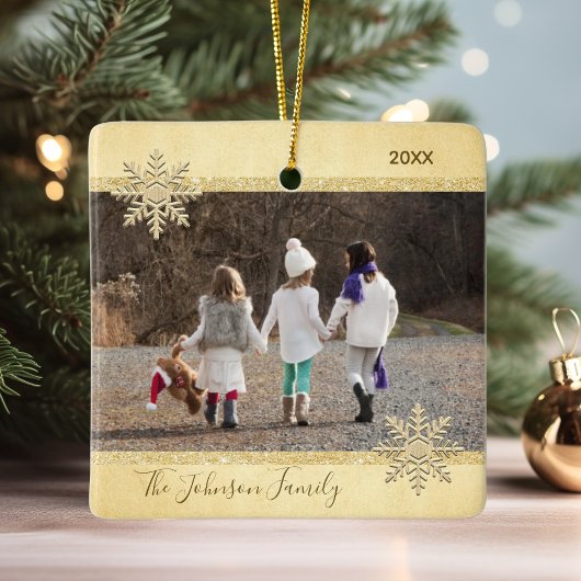 PHOTO Gold Snow keepomwille kerstfeestboom Keramisch Ornament