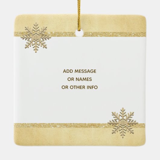 PHOTO Gold Snow keepomwille kerstfeestboom Keramisch Ornament (Achterkant)