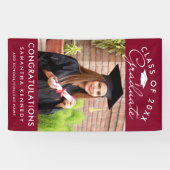 Photo Graduation 2026 Congrats Grad Burgundy Spandoek (Horizontaal)