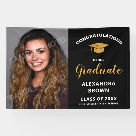 Photo Graduation Announcement Black Spandoek (Horizontaal)
