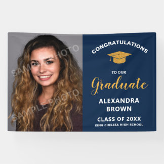 Photo Graduation Announcement Blue Spandoek