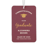 Photo Graduation Announcement Burgundy Luchtverfrisser (Achterkant)