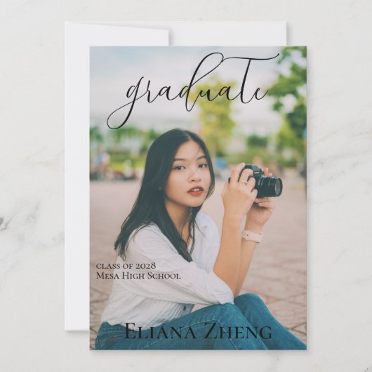 Photo Graduation Announcement Card (Voorkant)