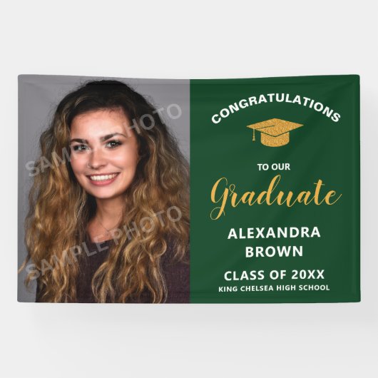 Photo Graduation Announcement Green Spandoek (Horizontaal)