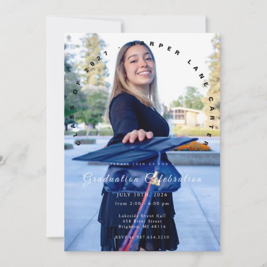 Photo Graduation Invitation, Class of 2026 Kaart (Voorkant)