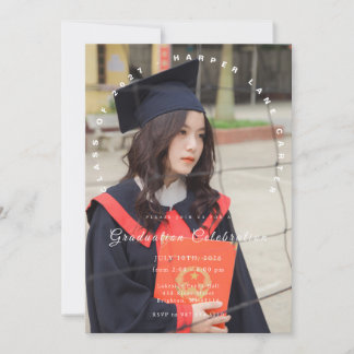 Photo Graduation Invitation, Class of 2026 Kaart