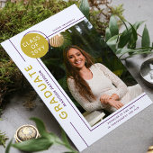 Photo Graduation Modern Script Purple Gold