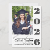 Photo Graduation Party Invitation 2026 - Custom Kaart (Voorkant)