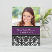 Photo Graduation Party Invitation Card Paars Kaart (Staand voorkant)