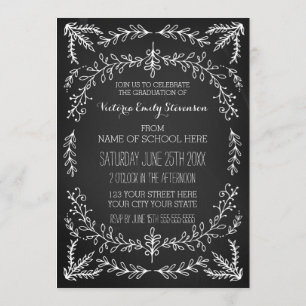 Photo Graduation Party Invitation Chalkboard Kaart