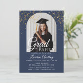 Photo Graduation Party Invitation Kaart (Staand voorkant)