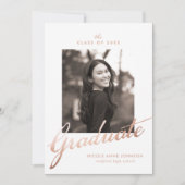 Photo Graduation Party Invitation Kaart (Voorkant)