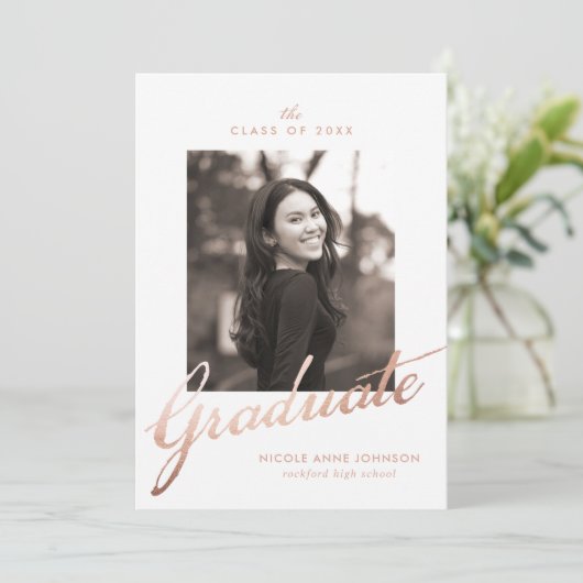 Photo Graduation Party Invitation Kaart (Staand voorkant)