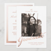 Photo Graduation Party Invitation Kaart (Voorkant / Achterkant)