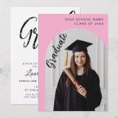 Photo Graduation Party Invitation Kaart (Voorkant / Achterkant)