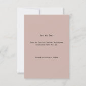 Photo Graduation party mocha beige Save the Date (Achterkant)