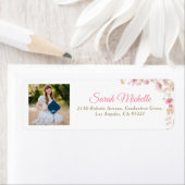 Photo Graduation Return Address Labels Floral (Insitu)