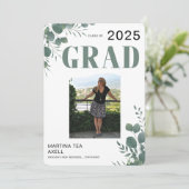 Photo Greenery Afstuderen aangekondigd Kaart (Staand voorkant)