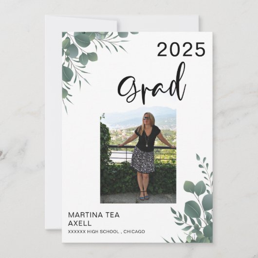 Photo Greenery Afstuderen aangekondigd Kaart (Voorkant)