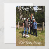 Photo Greeting Card Merry Christmas Customize  Feestdagenkaart (Voorkant / Achterkant)