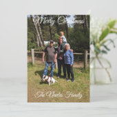 Photo Greeting Card Merry Christmas Customize  Feestdagenkaart (Staand voorkant)